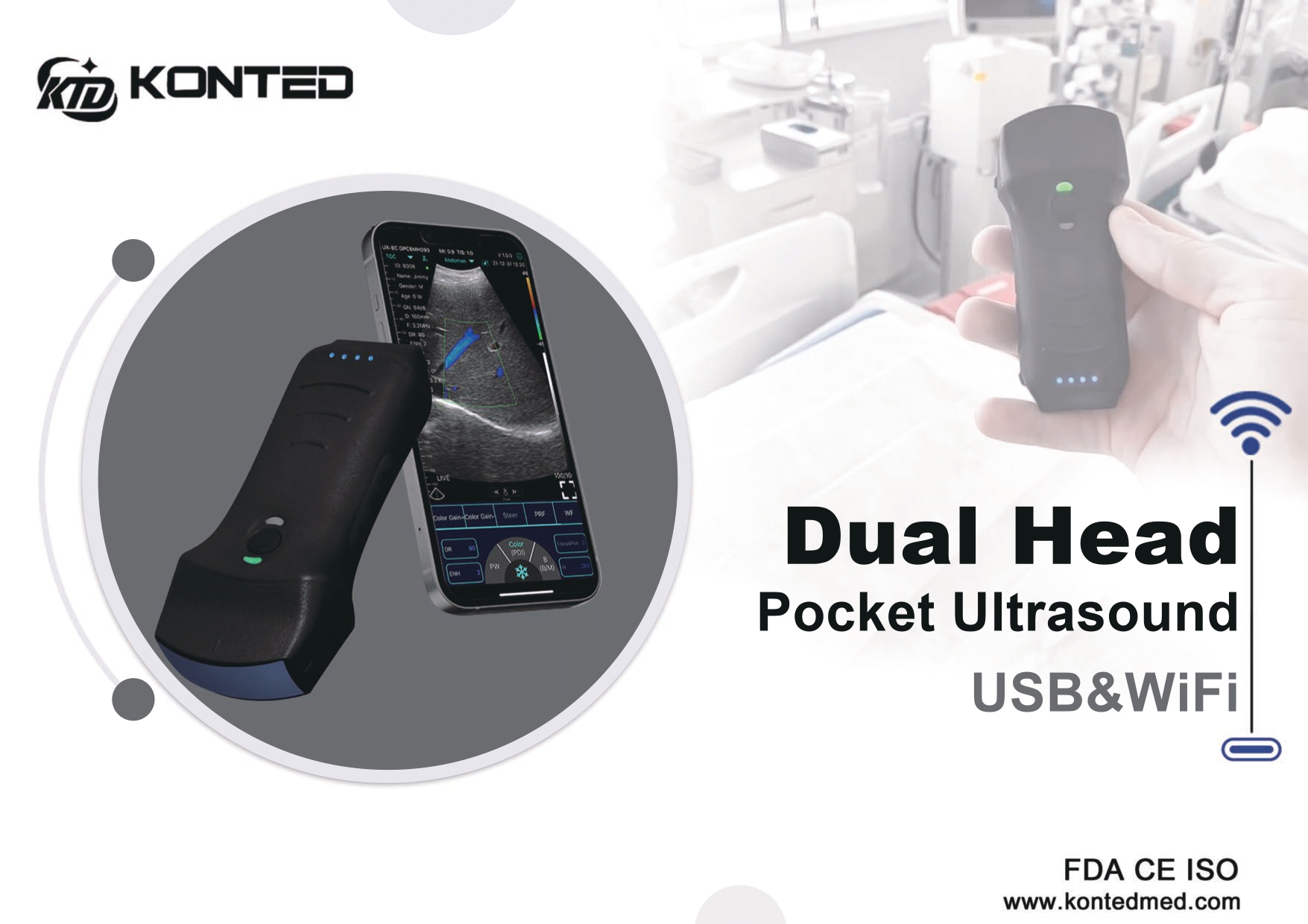 USB&WiFi dual head pocket ultrasound-VIP version C10TX C10HL